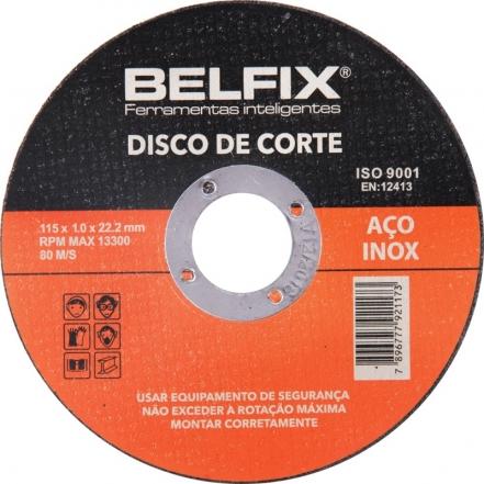 DISCO DE CORTE AÇO E INOX 4.1/2" - BELFIX - Reflo