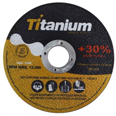 DISCO DE CORTE AÇO E INOX 4.1/2" - TITANIUM - Reflo